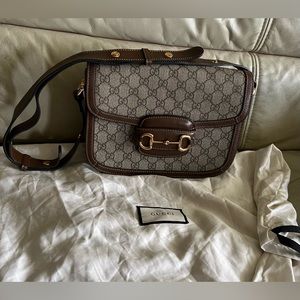 Gucci GG Supreme Monogram Horsebit 1955 Shoulder Bag Italy